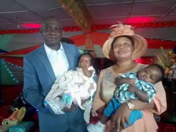 Photo: After 24 Years Of Marriage, Pastor Welcomes A Set Of Twins In Owerri